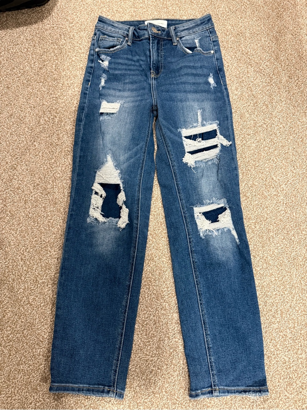Risen Patched High Rise Straight Leg